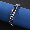 304 Stainless Steel Cuban Link Chain Bracelets for Men BJEW-Z081-01P-04-3