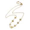 316 Surgical Stainless Steel Flower Link Chain Necklaces for Women NJEW-P324-06G-2