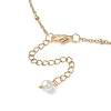 Ocean Alloy Enamel Whale Tail Shell Shape Starfish Pendant Brass Cable Chain and 304 Stainless Steel Satellite Chain Bib Necklaces for Women NJEW-JN05815-03-5