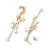 Moon & Star 304 Stainless Steel Dangle Stud Earrings EJEW-TA00504-4