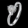Adjustable 925 Sterling Silver Cubic Zirconia Finger Rings RJEW-BB20727-7-7