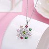 925 Sterling Silver Micro Pave Cubic Zirconia Pendant Necklaces BB34073-4