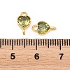 Brass Pave Cubic Zirconia Heart Links Connector Charms KK-K340-49G-06-3