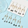 Paua Shell & Shell Pearl Dangle Earrings EJEW-JE07413-1