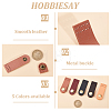 HOBBIESAY 5Pcs 5 Colors Arch Cowhide Leather Sew on Purse Clasps FIND-HY0002-37-4