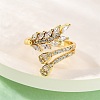 Brass Micro Pave Clear Cubic Zirconia Finger Rings for Women RJEW-U047-09G-2