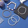 5Pcs 5 Style Glass & Lampwork Evil Eye Stretch Bracelets Set BJEW-JB09619-03-4