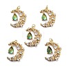 Brass Micro Pave Cubic Zirconia Pendants ZIRC-H122-04G-03-2