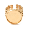 Woven Bezel 304 Stainless Steel Cuff Ring Components SA-CBAD8FA-01G-05-2