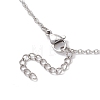 Red Heart with Alloy Angel Wings Pendant 304 Stainless Steel Cable Chain Necklaces NJEW-TA00218-5