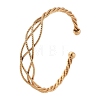 Brass Twisted Cuff Bangles BJEW-F482-02G-4