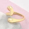 Rack Plating Brass Hollow Teardrop Open Cuff Rings X-RJEW-D009-01G-3