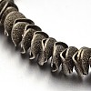 Brass Textured Beads Stretch Bracelets X-BJEW-D318-2