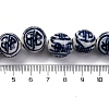 Handmade Blue and White Porcelain Beads Strands PORC-I027-04C-4