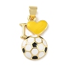 Football Theme Brass Enamel Pendants KK-A303-01B-G-2