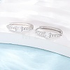 Oval 925 Sterling Silver Micro Pave Clear Cubic Zirconia Hoop Earrings EJEW-K317-09P-3