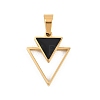 304 Stainless Steel Enamel Pendants STAS-B137-03G-1