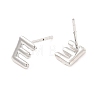 Brass Hollow Out Initial Letter Stud Earrings for Women EJEW-A044-01P-E-2