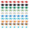  100Pcs 10 Colors Transparent Glass Beads Strands GLAA-TA0001-40-2