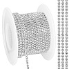 Glass Rhinestone Cup Chains LCHA-WH0004-02B-1