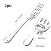 Globleland Word Pattern 304 Stainless Steel Fork AJEW-GL0001-17G-2