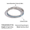 304 Stainless Steel Micro Pave Cubic Zirconia Bangles for Women MA1312-2-2