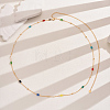 Fashionable Vintage Simple Brass Colorful Enamel Link Chain Women's Long Necklaces PN4566-4-2