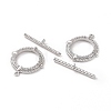 Brass Micro Pave Clear Cubic Zirconia Toggle Clasps KK-E068-VC175-3