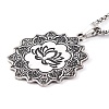 Lotus 201 Stainless Steel Pendant Necklaces NJEW-F320-04P-1