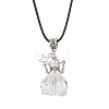 8Pcs 8 Colors Glass Seed Beaded Star Angel Pendant Black Waxed Cotton Cord Necklaces NJEW-MZ00144-4