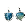 Dyed Natural Blue Banded Agate Pendants G-C114-03P-18-1