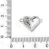Brass Micro Pave Clear Cubic Zirconia Connector Charms KK-E796-05P-3
