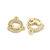 Brass Micro Pave Clear Cubic Zirconia Charms KK-Z044-20G-2