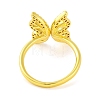 Butterfly Brass Micro Pave Clear Cubic Zirconia Open Cuff Ring for Women RJEW-U003-13G-3