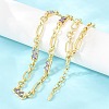 7MM Brass Pave Cubic Zirconia Figaro Chain Necklaces NJEW-D324-05G-02-5
