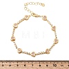 Heart Brass Micro Pave Cubic Zirconia Link Chain Bracelets for Women BJEW-A164-01G-04-5