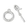 Brass Micro Pave Clear Cubic Zirconia Toggle Clasps KK-K391-14P-2