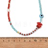 Handmade Lampwork Evil Eye & Glass & Natural Pearl Beaded Necklaces for Women NJEW-JN06425-3