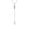 SHEGRACE Rhodium Plated 925 Sterling Silver Y-Shape Necklace JN651A-1