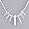 Natural Quartz Crystal Round Beaded Fan Bib Necklaces NJEW-N064-04J-3
