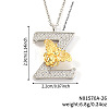 Brass Micro Pave Clear Cubic Zirconia Bee Initial Pendant Necklaces FS-WGF5E80-26-1