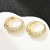 Brass Micro Pave Cubic Zirconia Hoop Earrings KK-CBAD104-04G-D-3