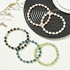 Natural Gemstone & Synthetic Hematite Non-magnetic Beaded Stretch Bracelets for Women BJEW-JB13940-1