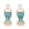 Brass with Enamel Pendants KK-T073-38G-1