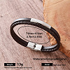 Vintage 304 Stainless Steel Imitation Leather Bracelets for Men QX2035-1-1