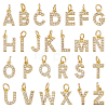 26Pcs 26 Styles Brass Micro Pave Grade AAA Cubic Zirconia Charms ZIRC-BC0001-32G-1