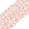 Electroplate Transparent Glass Beads Strands GLAA-H040-01B-1