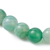 Natural Green Banded Agate(Dyed & Heated) & Brass Round Beaded Stretch Bracelets for Women BJEW-JB12265-02-4