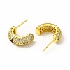 Rack Plating Brass Micro Pave Cubic Zirconia Stud Earrings for Women EJEW-H091-16G-2
