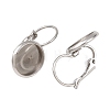 Tarnish Resistant Flat Round Tray Smooth Surface 304 Stainless Steel Leverback Earring Findings STAS-R065-65-1